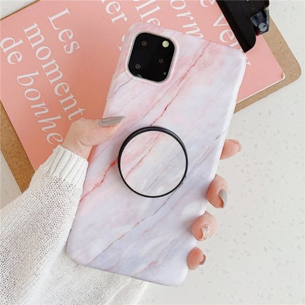 NEW iPhone 12/11/Pro/Max/XR/8/SE Marble W/ Holder